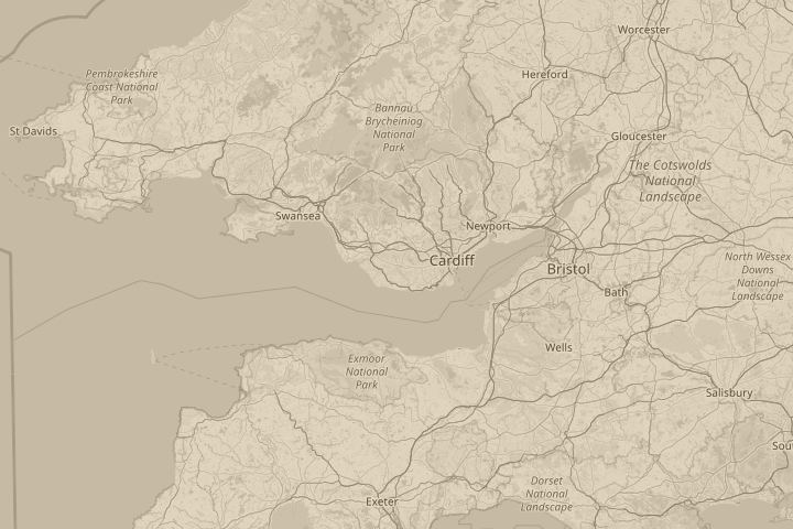 Map of the area around over cowbridge in south wales, with the reported position circled