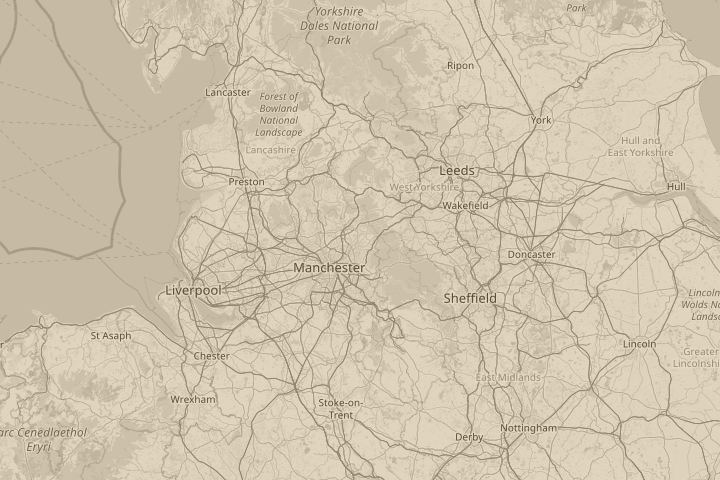 Map of the area around oldham england, with the reported position circled
