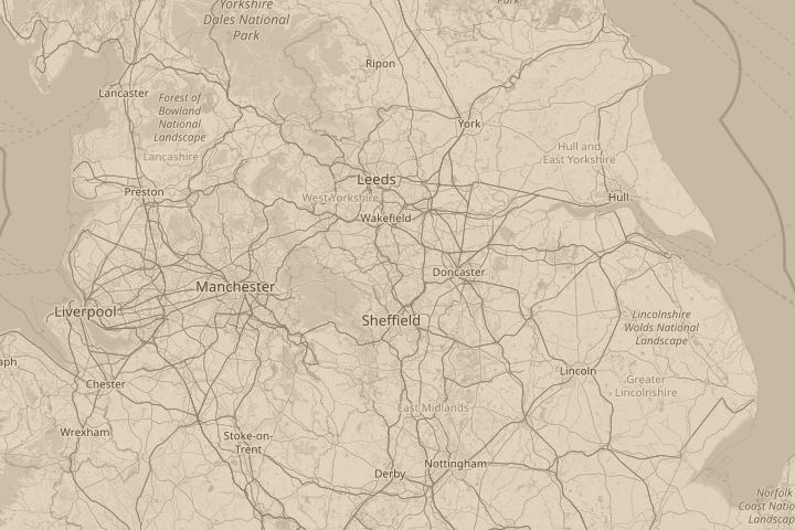 Map of the area around wombwell woods barnsley, with the reported position circled