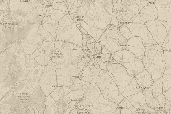 Map of the area around Blackheath. West Midlands, with the reported position circled