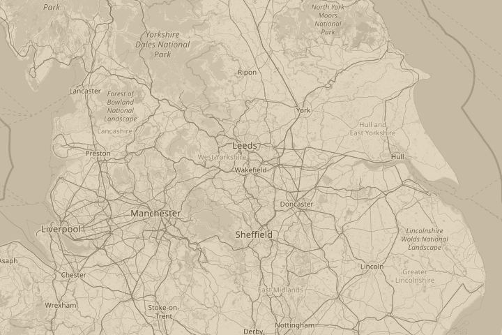 Map of the area around In the sky over Wakefield, with the reported position circled