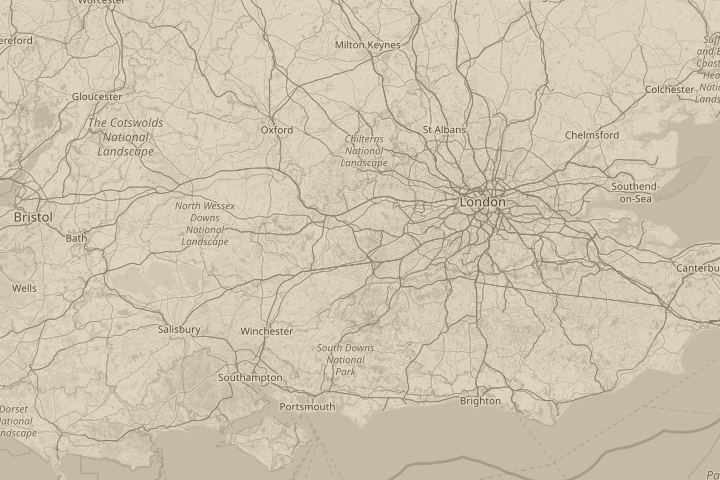 Map of the area around Crowthorne, Berkshire, England, with the reported position circled