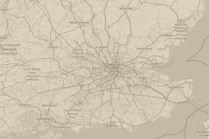 Map of the area around Chiswick London England, with the reported position circled
