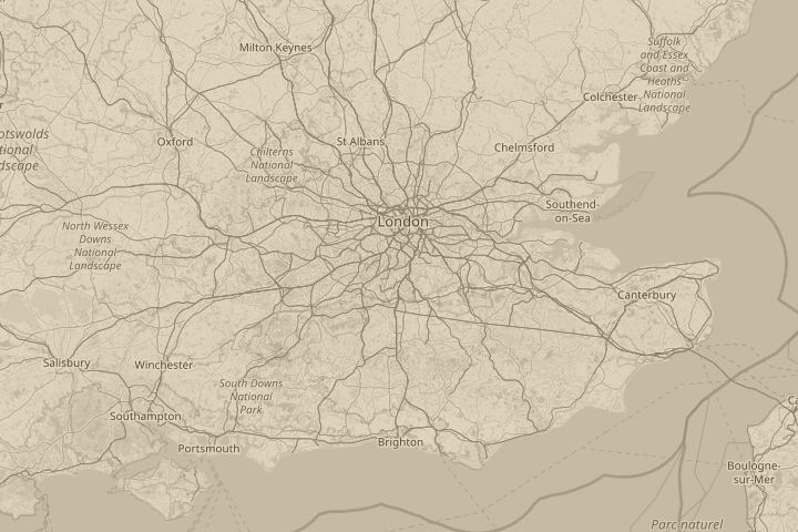 Map of the area around Wallington, London, with the reported position circled
