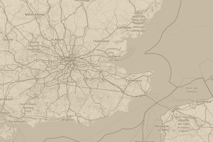 Map of the area around gillingham, with the reported position circled