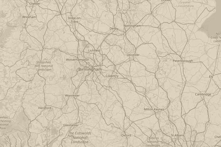 Map of the area around In The Sky, with the reported position circled