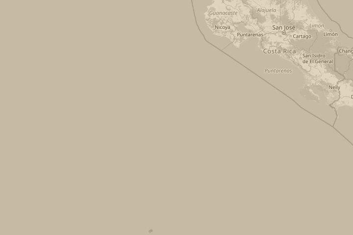 Map of the area around Off cost of Panama, Pacific Oc, with the reported position circled