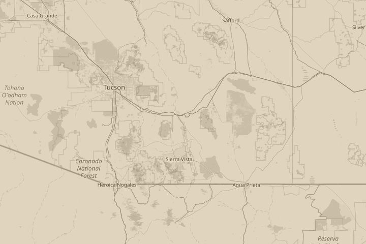 Map of the area around St David Arizona, with the reported position circled