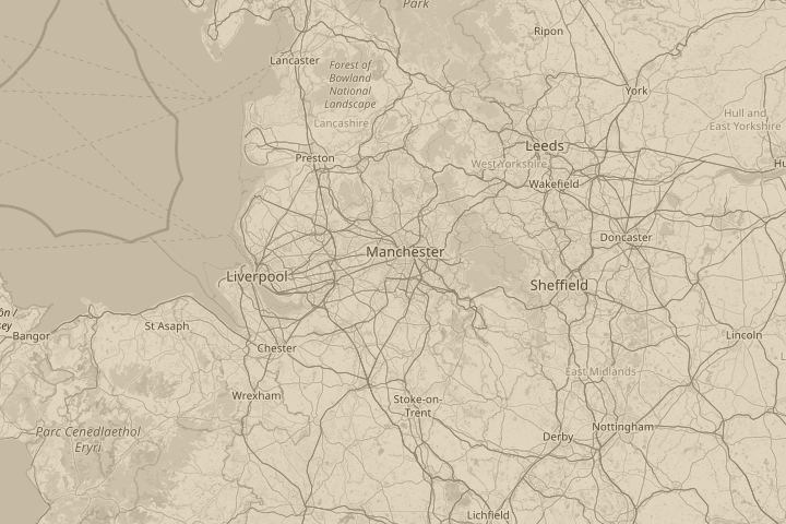 Map of the area around stretford, with the reported position circled