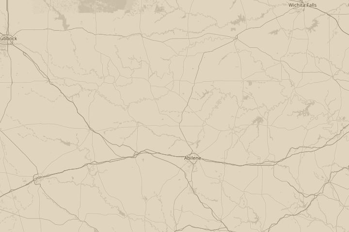 Map of the area around Anson, Tuxedo, and Rule, Texas, with the reported position circled