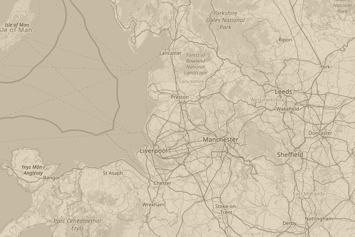 Map of the area around preston, centred on the reported position