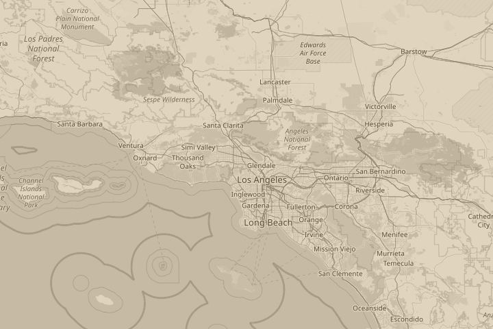 Map of the area around Burbank/Toluca Lake, CA, centred on the reported position