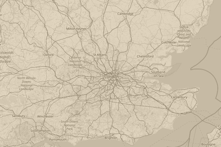 Map of the area around camden. london, centred on the reported position