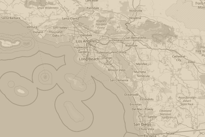 Map of the area around Newport, CA, centred on the reported position