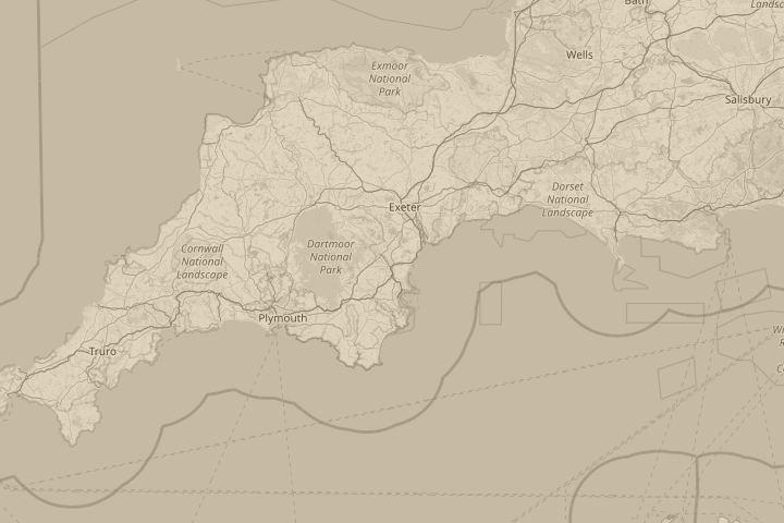Map of the area around kingsteignton Devon, centred on the reported position