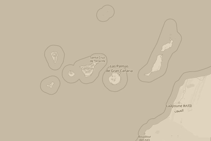 Map of the area around Los Cristianos Tenerife, centred on the reported position