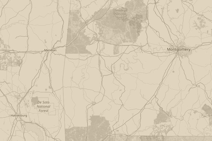 Map of the area around near thomasville alabama, centred on the reported position