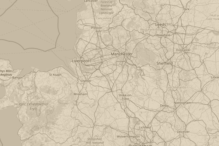 Map of the area around CW9 7QN, centred on the reported position