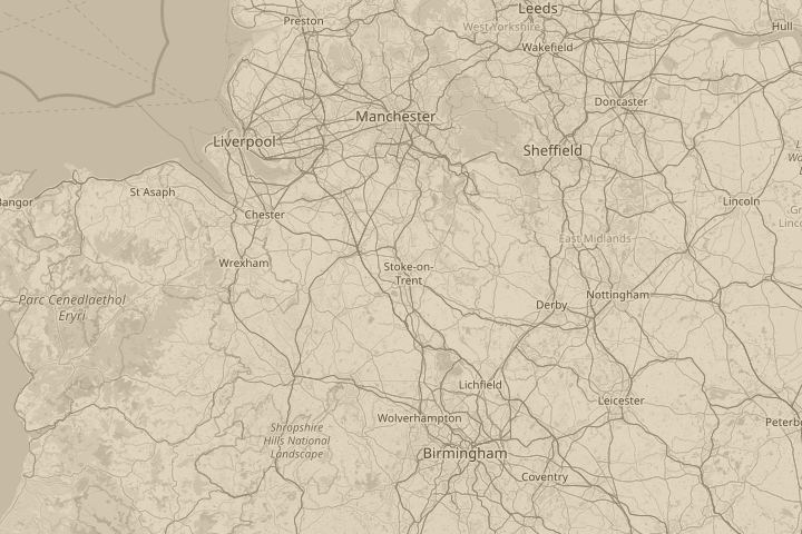 Map of the area around newcasle staffordshire, centred on the reported position