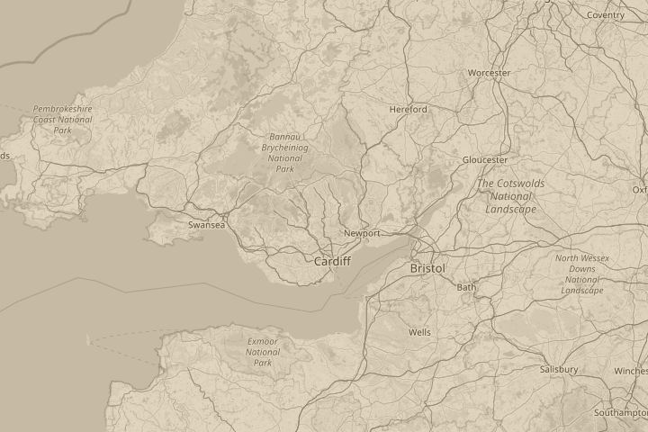 Map of the area around HENGOED, SOUTH WALES, centred on the reported position