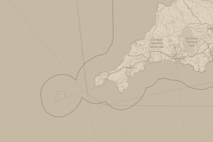 Map of the area around st ives cornwall uk, centred on the reported position