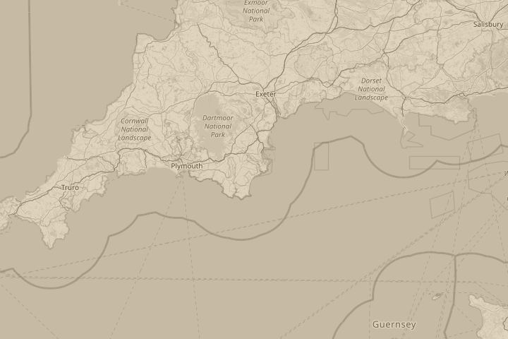 Map of the area around near Dartmouth,Devon, centred on the reported position