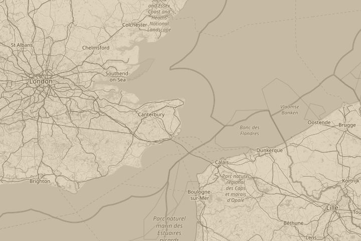 Map of the area around The Sky, centred on the reported position