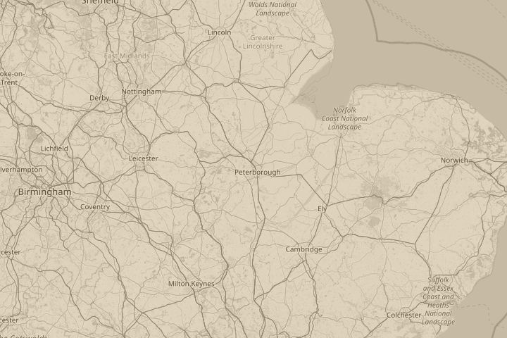 Map of the area around westwood peterborough, centred on the reported position