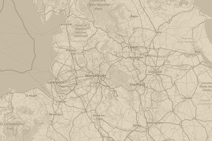 Map of the area around Saddleworth, centred on the reported position