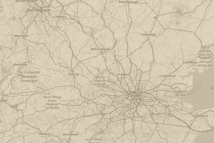 Map of the area around North West Hertfordshire. UK, centred on the reported position