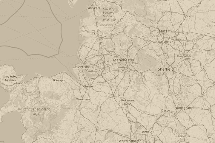 Map of the area around Appleton Thorn, Warrington, centred on the reported position