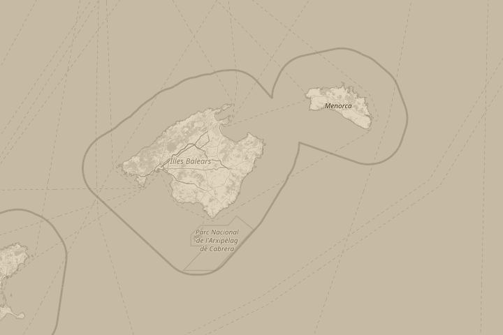Map of the area around sa coma in Majorca, centred on the reported position