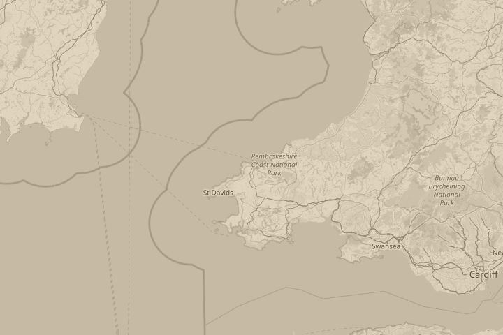 Map of the area around in the sky to the north west, centred on the reported position
