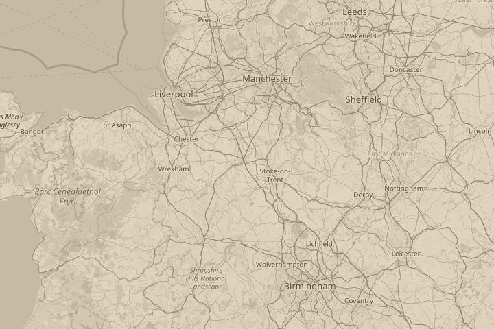 Map of the area around from Nantwich, and from weston, centred on the reported position