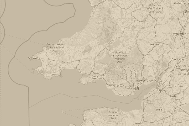 Map of the area around llandybie south wales, centred on the reported position