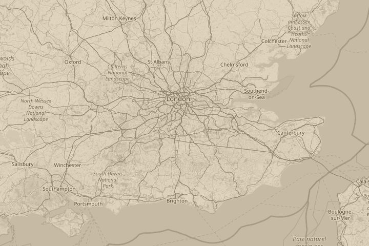 Map of the area around somewhere, centred on the reported position