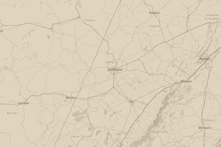 Map of the area around jodhpur,rajasthan,india, centred on the reported position