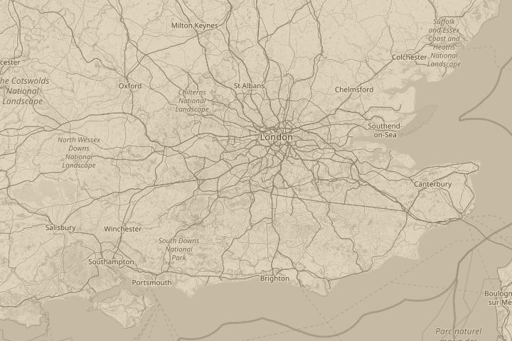 Map of the area around epsom surrey england, centred on the reported position