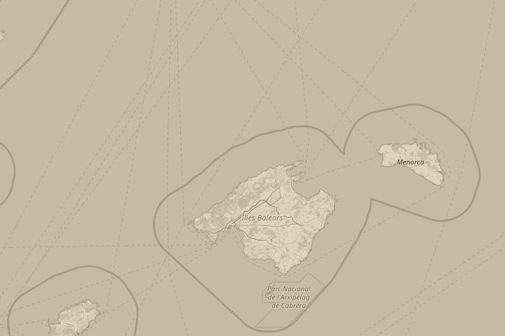 Map of the area around El Toro, Majorca, centred on the reported position