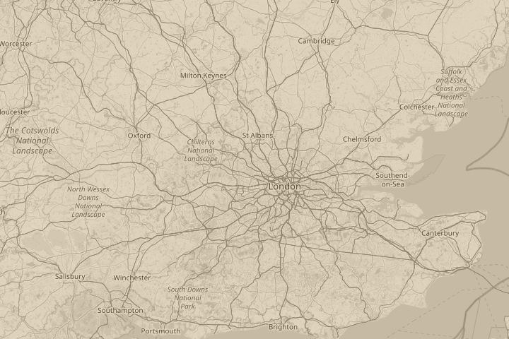 Map of the area around my loft window & garden, centred on the reported position