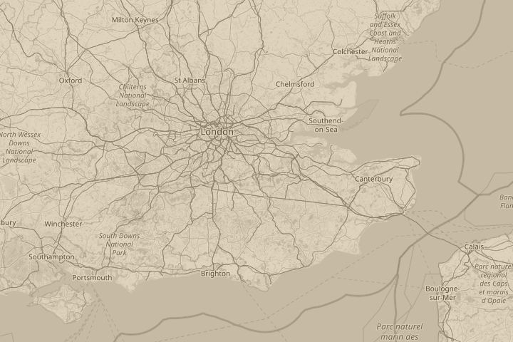 Map of the area around Otford, Kent, centred on the reported position