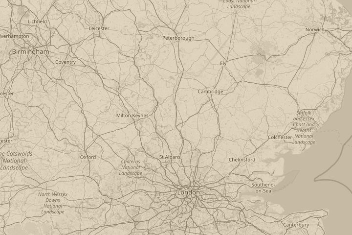 Map of the area around Arlesey, Bedfordshire, UK, centred on the reported position