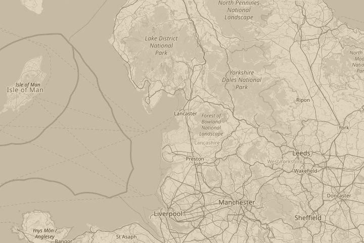 Map of the area around over lancaster canal, centred on the reported position