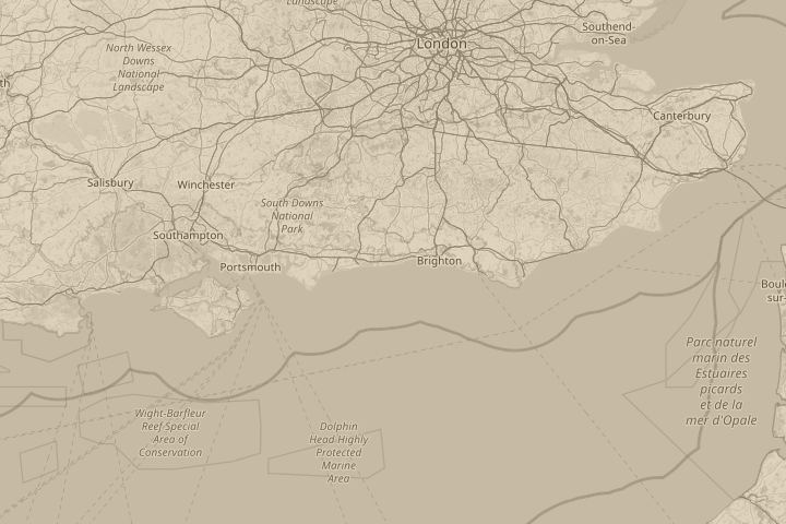 Map of the area around Above Worthing West Sussex, centred on the reported position