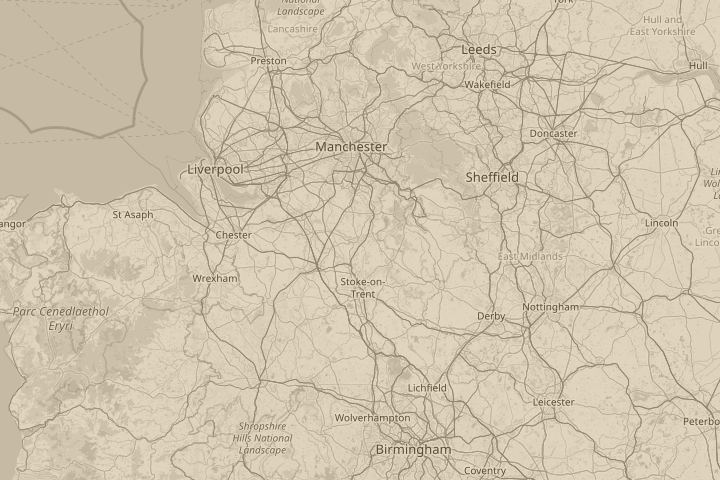Map of the area around Congleton, United Kingdom, centred on the reported position