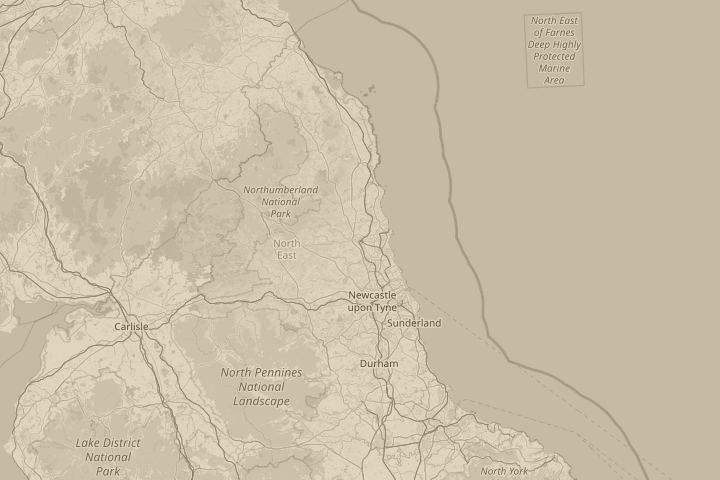 Map of the area around Morpeth, centred on the reported position