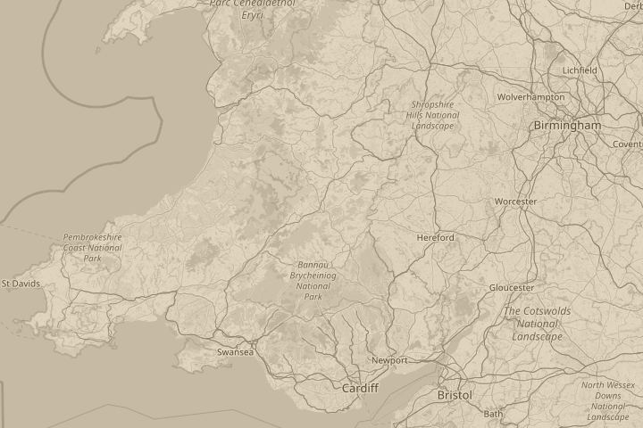 Map of the area around garthbank builth wells powys, centred on the reported position
