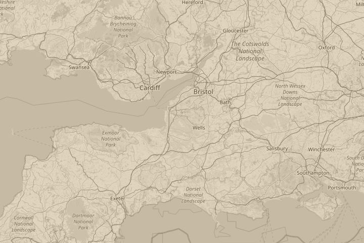 Map of the area around Cheddar, somerset, centred on the reported position