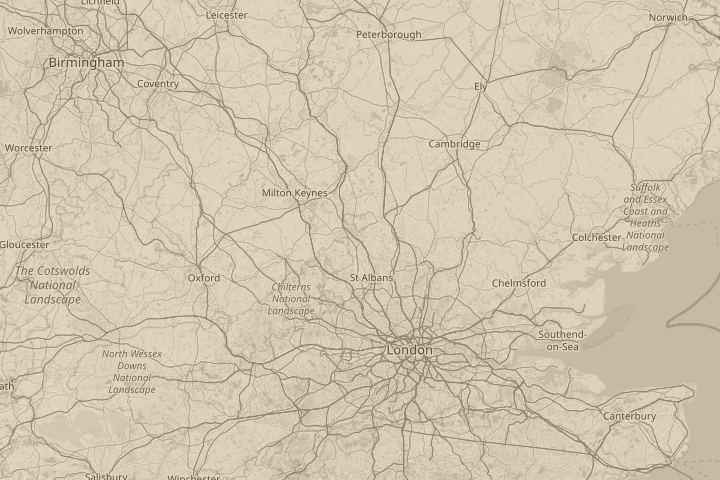Map of the area around over luton england, centred on the reported position