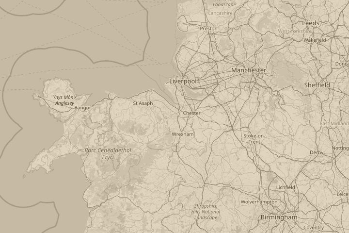 Map of the area around buckley, north wales, centred on the reported position